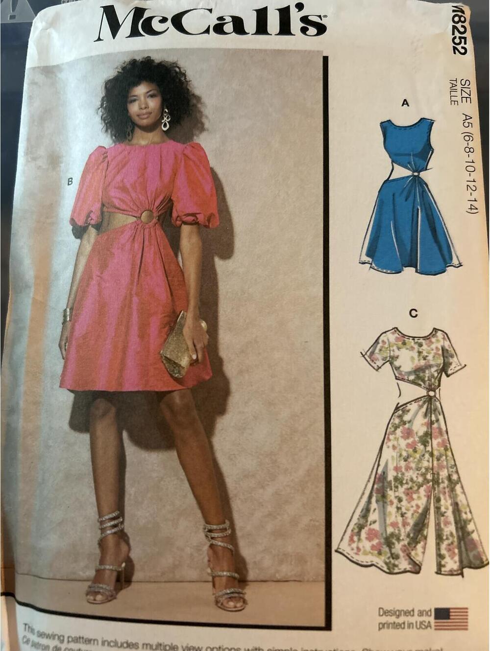 McCall's M8252 Misses' Dress Sewing Pattern Size 6-14 -pb2